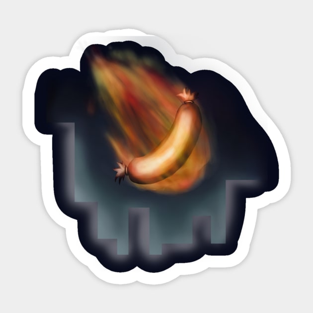 Meteorite Sausage Sticker by AtomicBanana